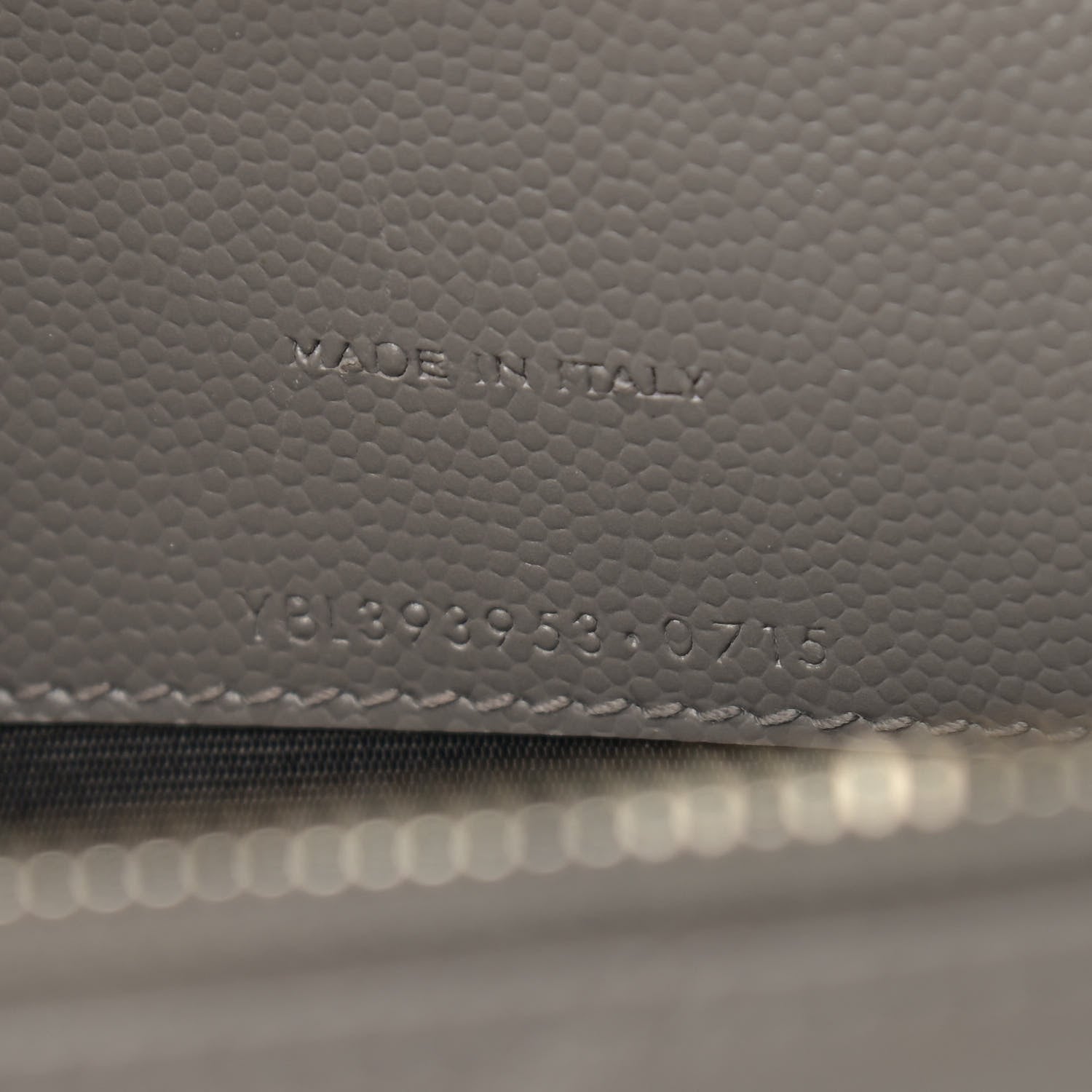 Saint Laurent Grain De Poudre Matelasse Chevron Monogram Envelope Chain Wallet Coal 7 of 15