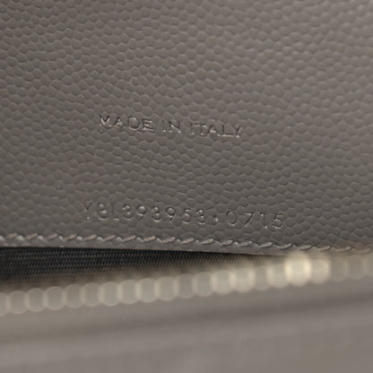 Saint Laurent Grain De Poudre Matelasse Chevron Monogram Envelope Chain Wallet Coal 7 of 15