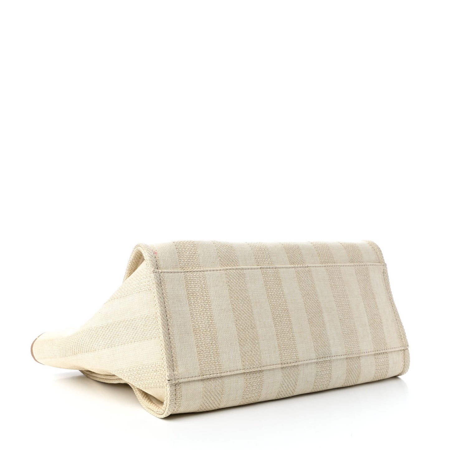 Mixed Fibers Striped Medium Deauville Tote Beige