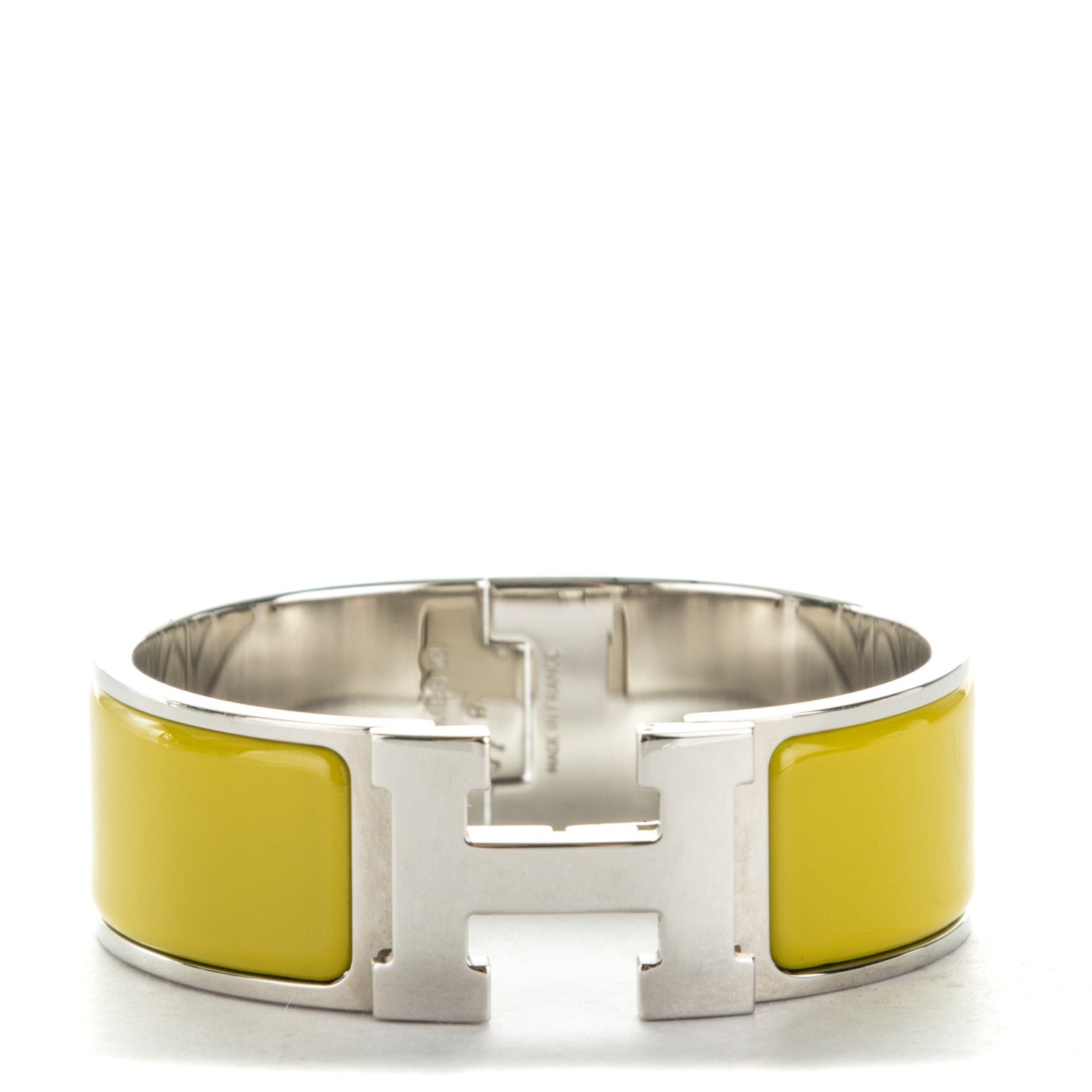 Hermes Enamel Wide Clic Clac H Bracelet PM Chartreuse 1 of 4