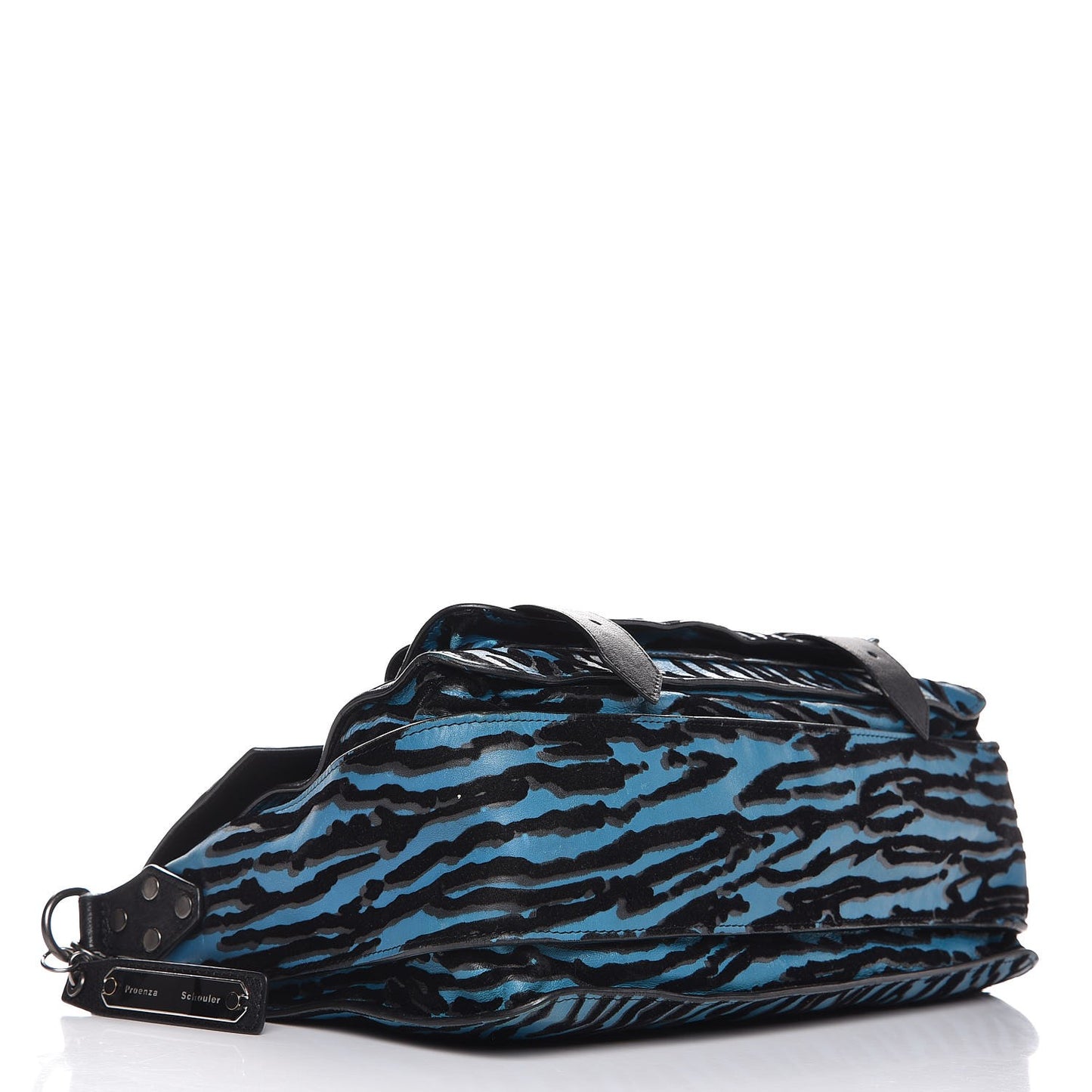 Lambskin Velvet Medium Woodgrain PS1 Satchel Teal Black