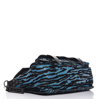 Proenza Schouler Lambskin Velvet Medium Woodgrain PS1 Satchel Teal Black 5 of 17
