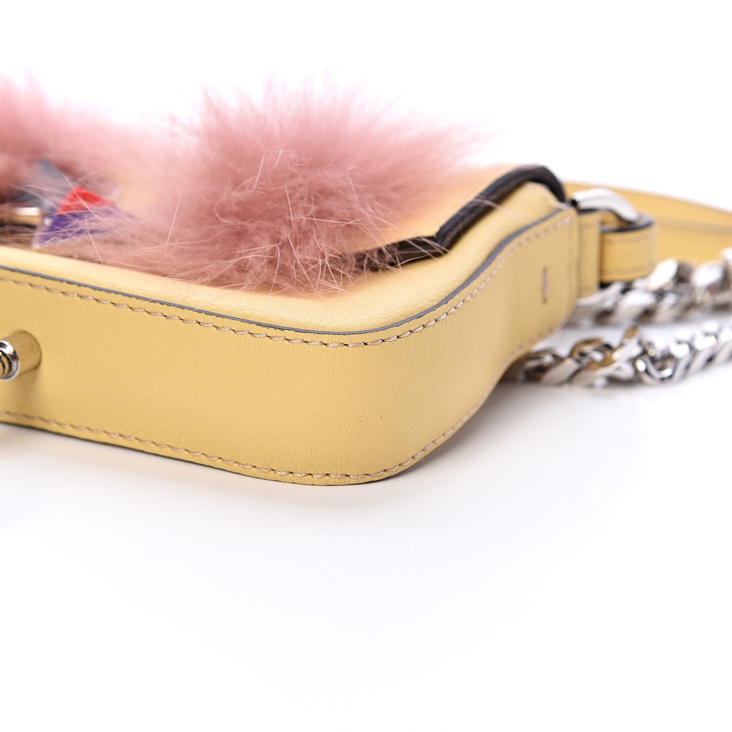 Fendi Calfskin Rabbit Fox Fur Hypnoteyes Micro Baguette Grano 9 of 9