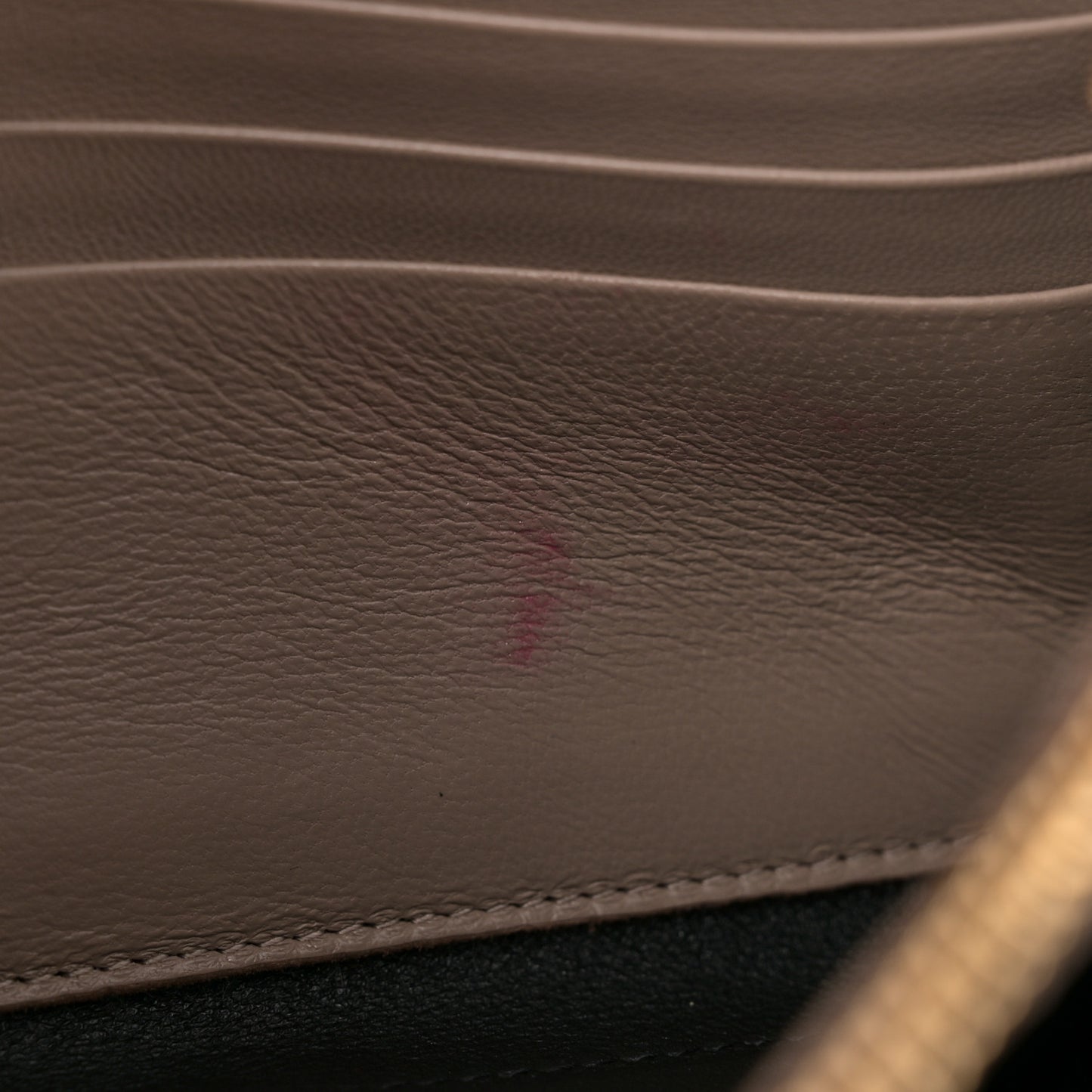 Lambskin Matelasse Chevron Monogram Chain Wallet Dusty Grey