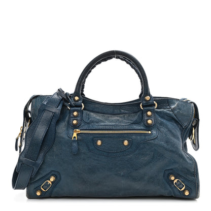 Balenciaga Agneau Giant 12 Gold Hardware City Bleu Mineral 3 of 13