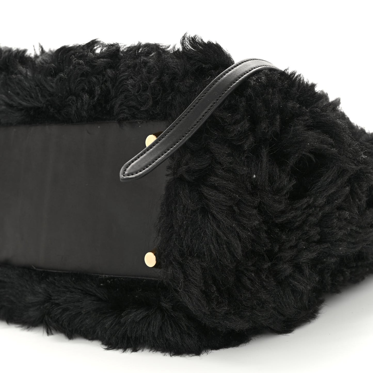 Calfskin Shearling Mini Belt Bag Black