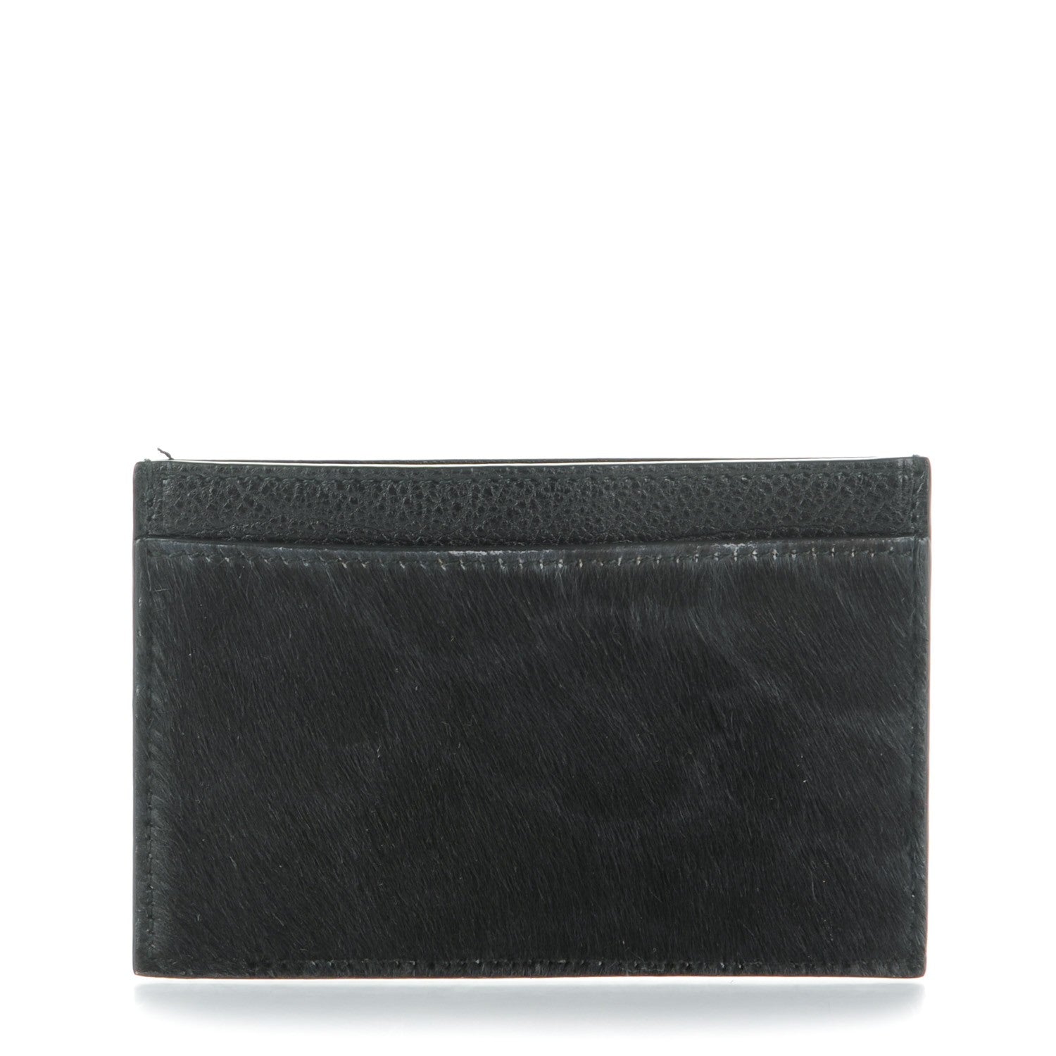 Saint Laurent Leopard Print Pony Hair Card Case Black 1 of 7