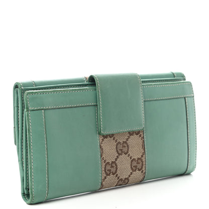 Gucci Calfskin Monogram Continental Wallet Green 3 of 14