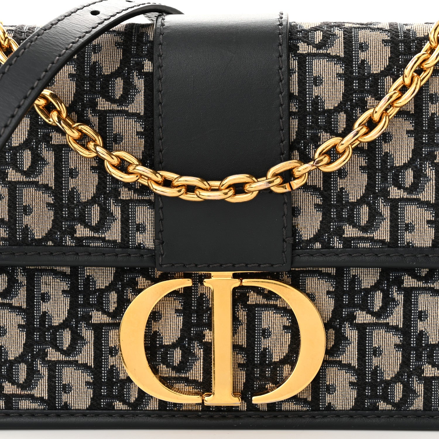 Christian Dior Oblique 30 Montaigne Chain Flap Bag Blue 7 of 10