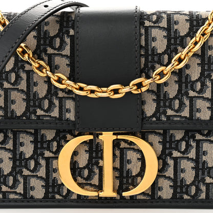 Christian Dior Oblique 30 Montaigne Chain Flap Bag Blue 7 of 10