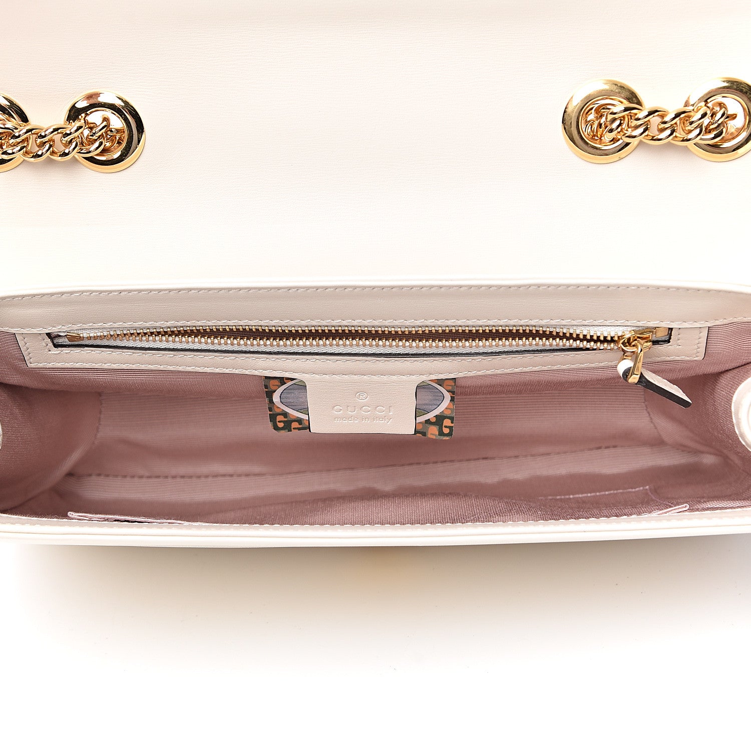 Gucci Vitello Palmellato Lux Crystal Medium Rajah Shoulder Bag Mystic White Multicolor 5 of 13