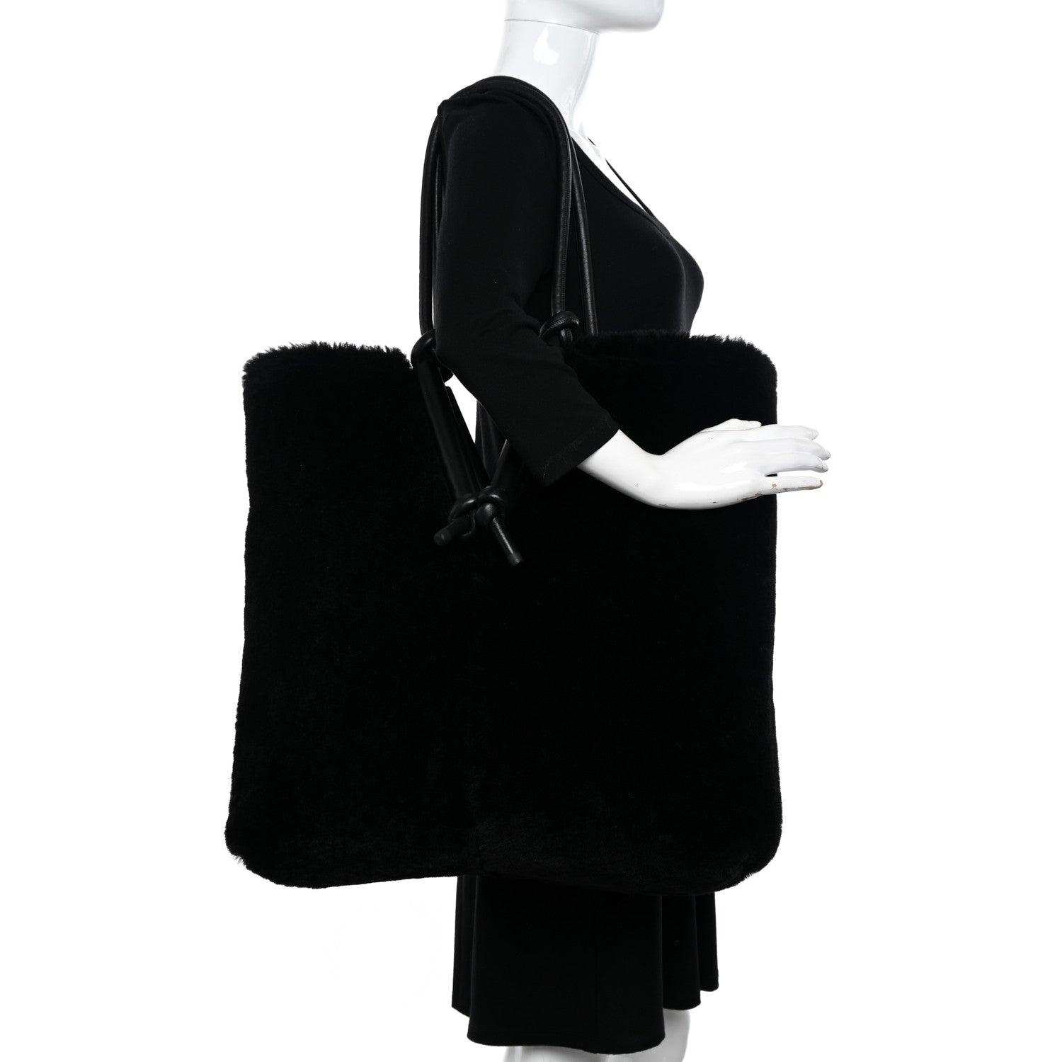 Bottega Veneta Shearling Reversible Tote Black 2 of 18