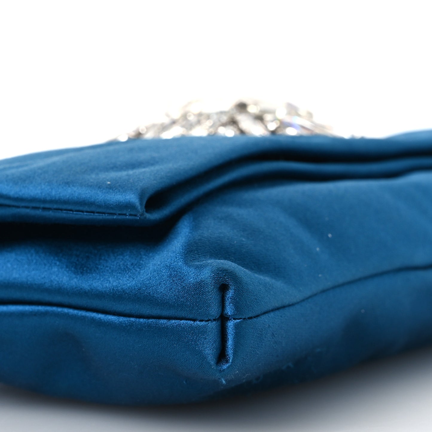 Satin Crystal Titania Clutch Blue