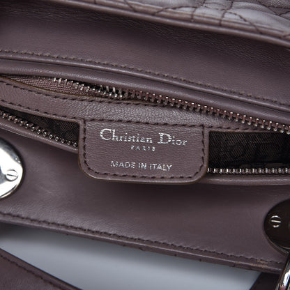 Christian Dior Lambskin Cannage Medium Lady Dior Grey 6 of 7