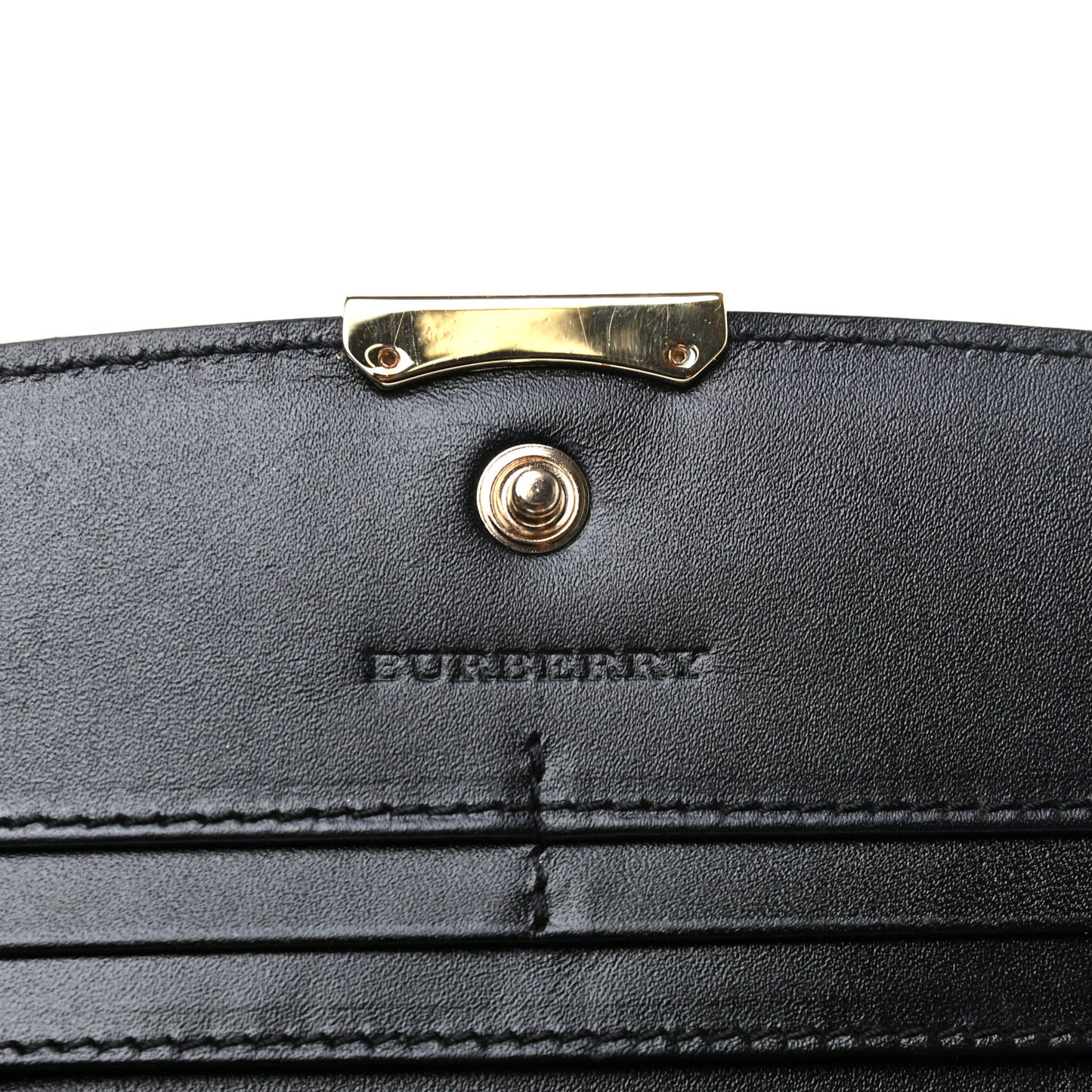 Signature Grain Calfskin Check Embossed Porter Continental Wallet Black