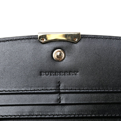 Burberry Signature Grain Calfskin Check Embossed Porter Continental Wallet Black 5 of 8