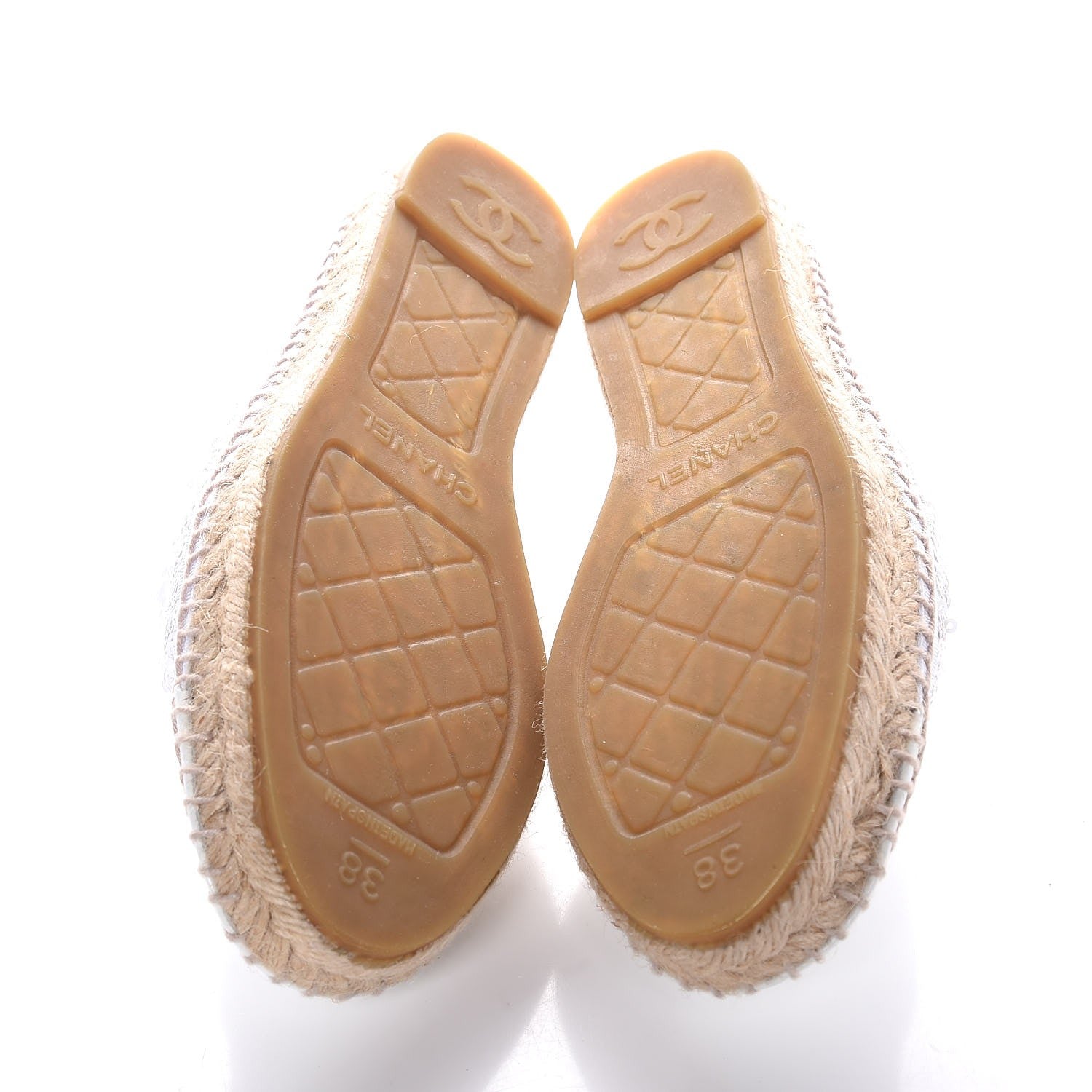 Chanel Patent Sequin CC Espadrilles 38 White 5 of 10