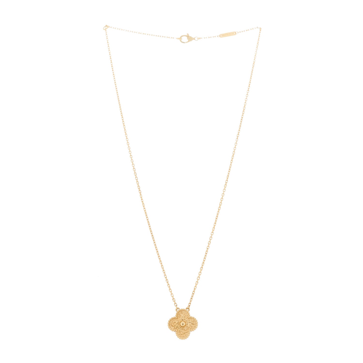 Van Cleef & Arpels 18K Yellow Gold Vintage Alhambra Pendant Necklace 3 of 6