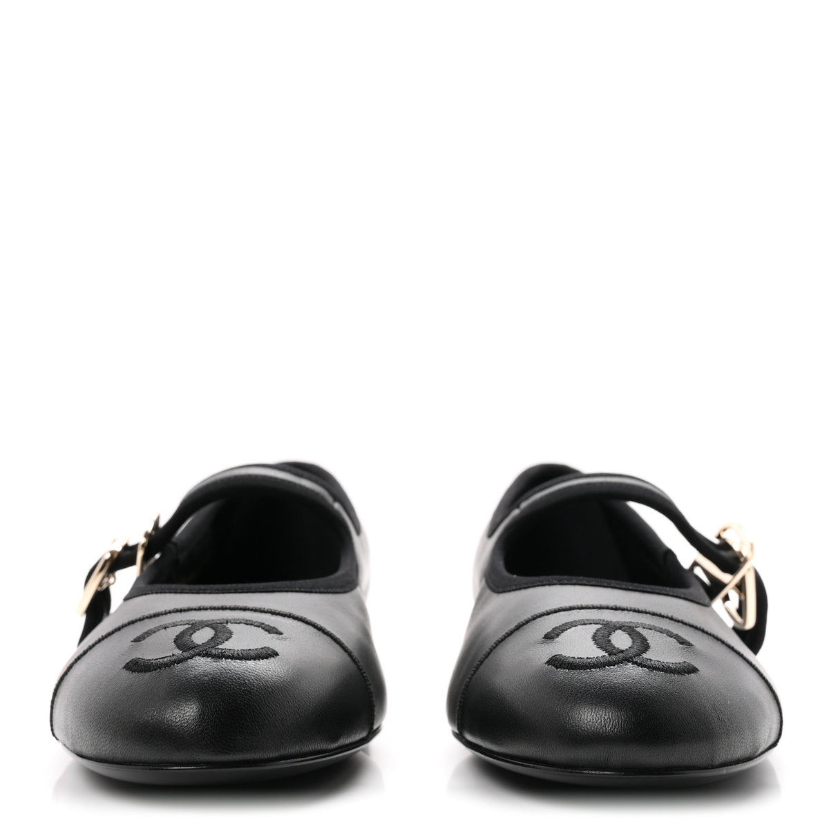 Chanel Lambskin Mary Jane Flats 35.5 Black 3 of 10