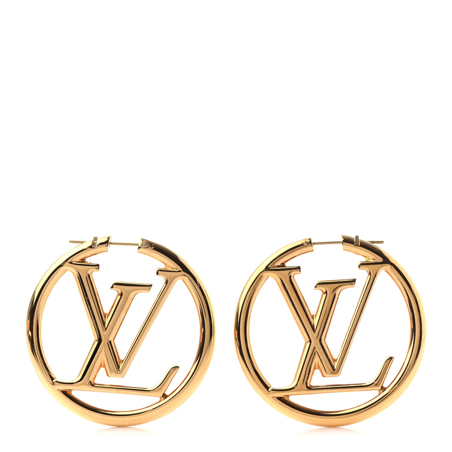 Louis Vuitton Metal Louise Hoop Earrings Gold 1 of 4