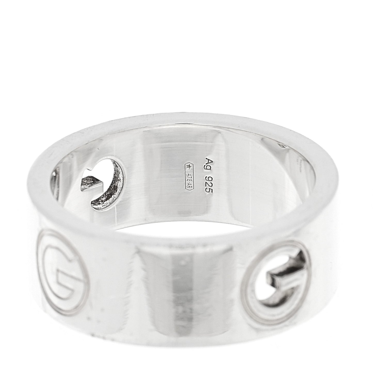 Sterling Silver G Cutout Band Ring 58 8.25