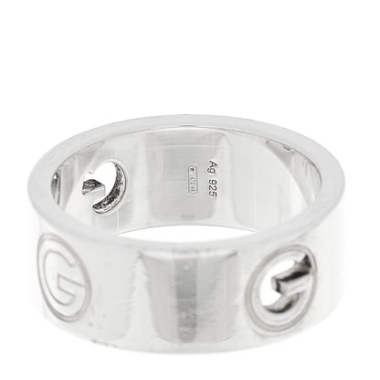 Gucci Sterling Silver G Cutout Band Ring 58 8.25 5 of 7