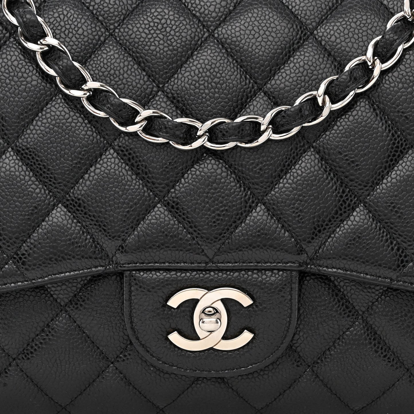 Caviar Quilted Jumbo Single Flap Black
