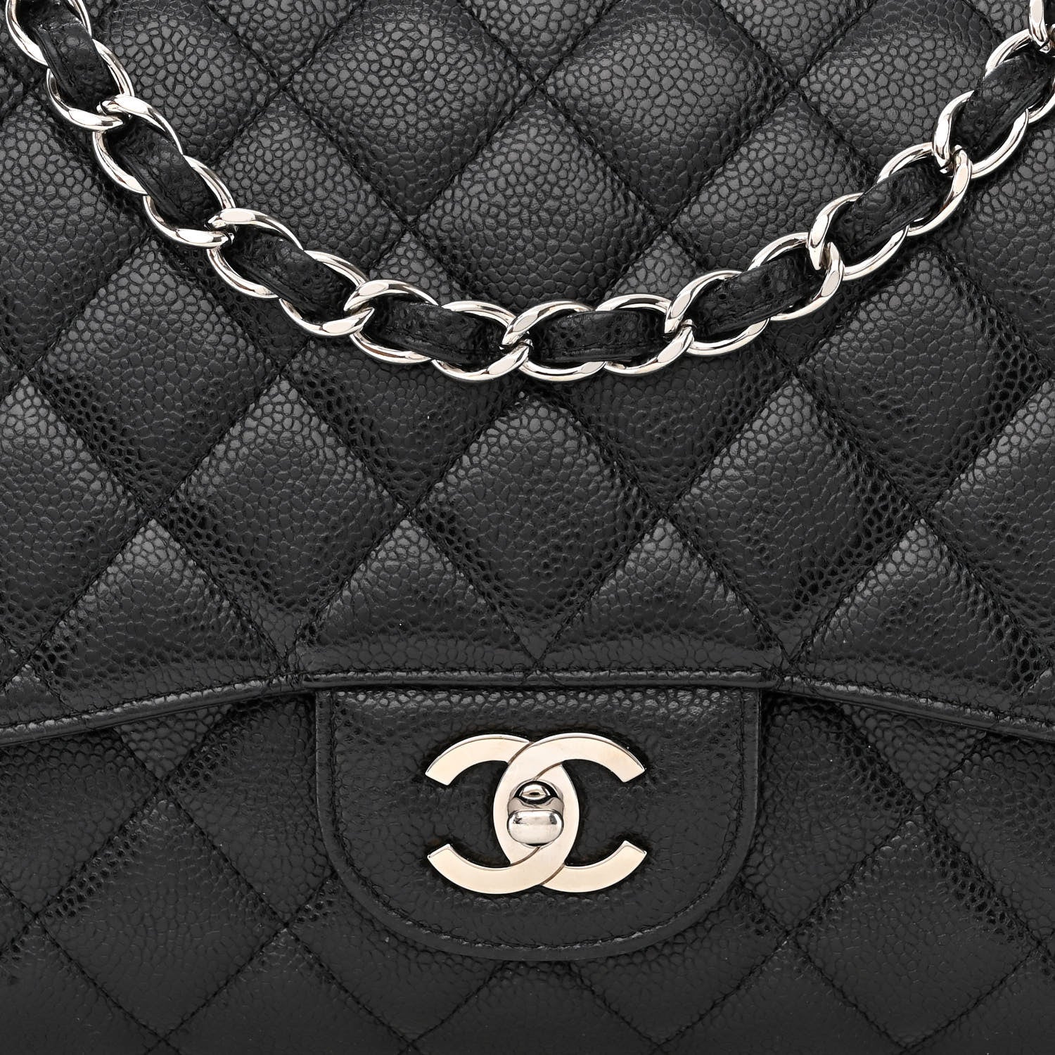 Chanel Caviar Quilted Jumbo Single Flap Black 9 of 13