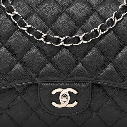 Chanel Caviar Quilted Jumbo Single Flap Black 9 of 13