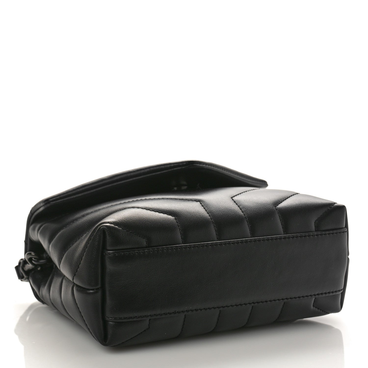 Saint Laurent Calfskin Y Quilted Monogram Monochrome Toy Loulou Crossbody Bag Black 4 of 8