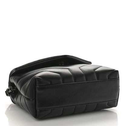 Saint Laurent Calfskin Y Quilted Monogram Monochrome Toy Loulou Crossbody Bag Black 4 of 8