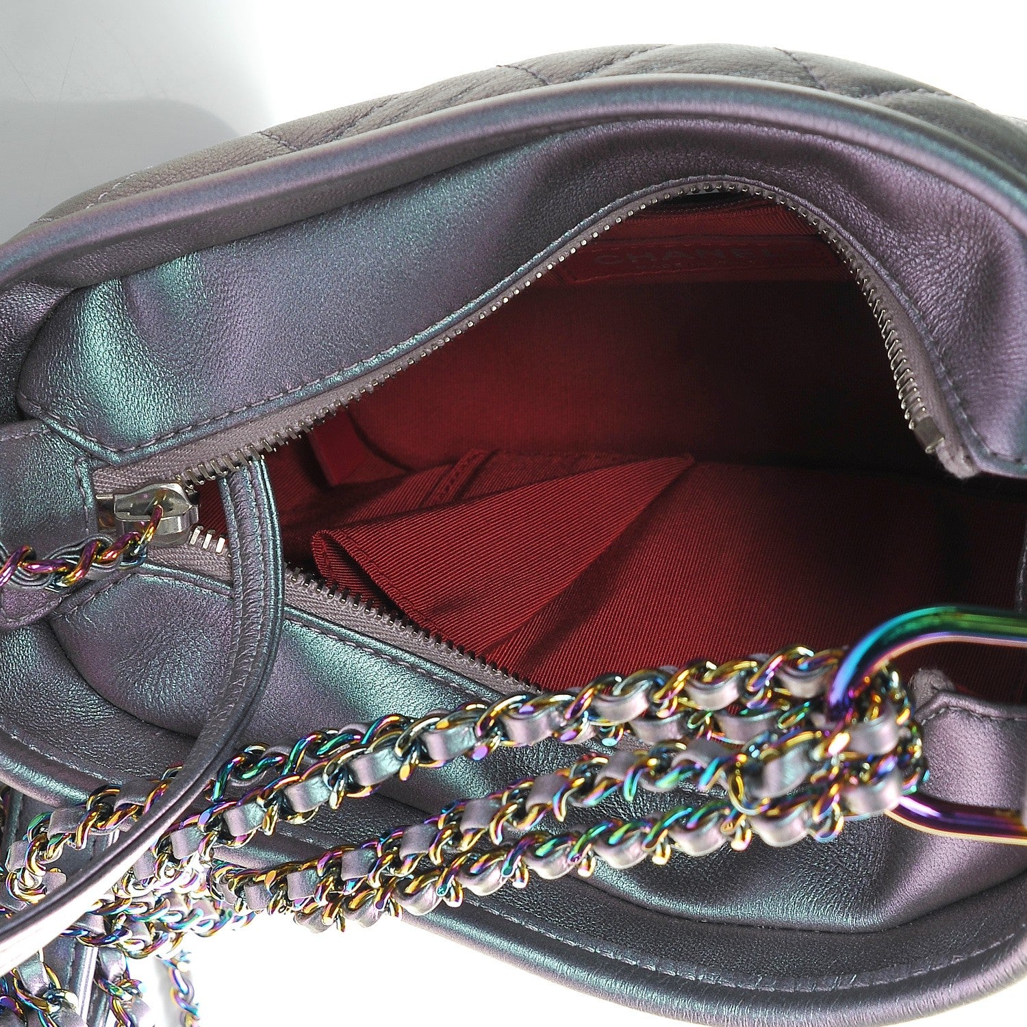 Chanel Iridescent Lambskin Calfskin Quilted Small Gabrielle Hobo Light Purple 5 of 8