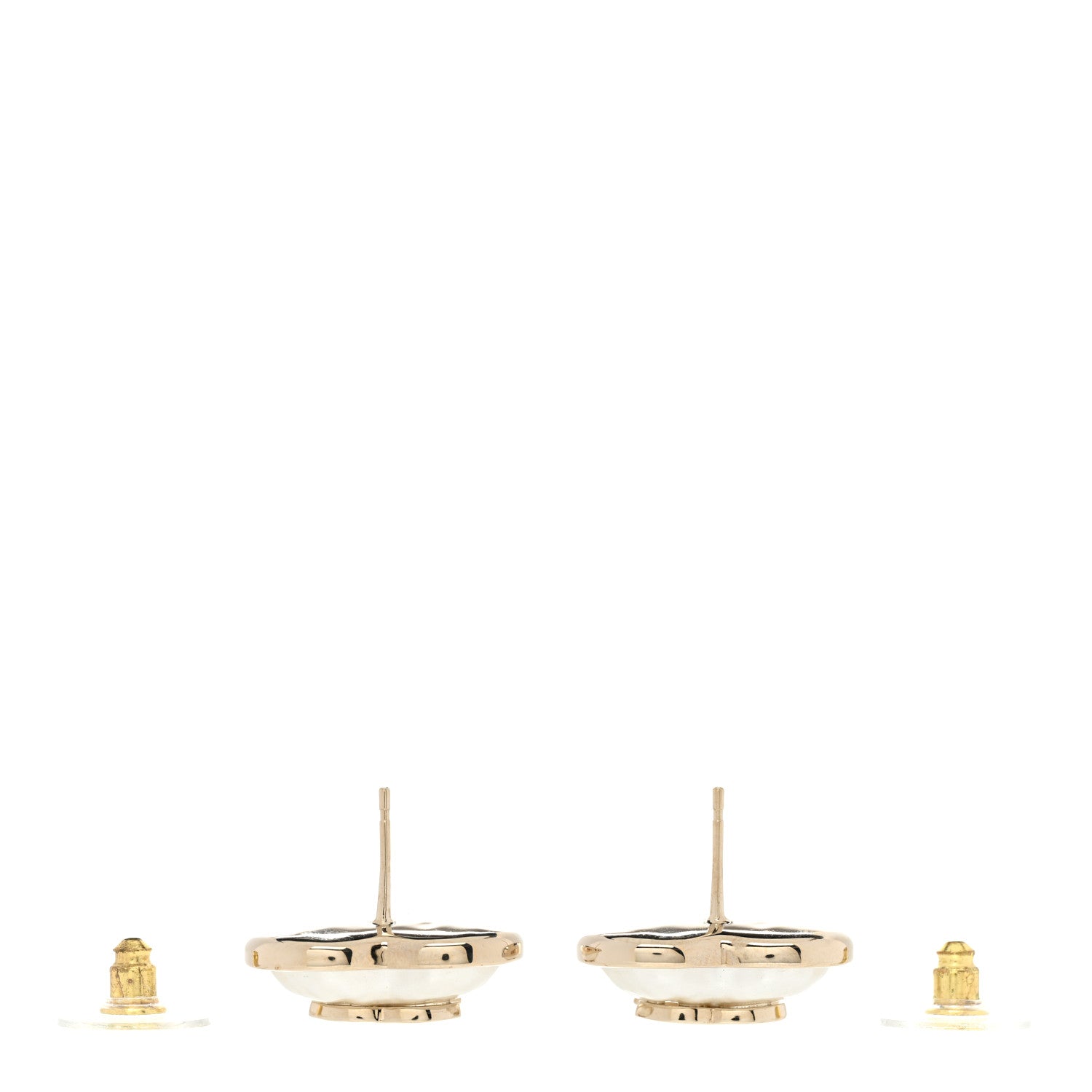 Chanel Pearl CC Heart Earrings Gold 3 of 5