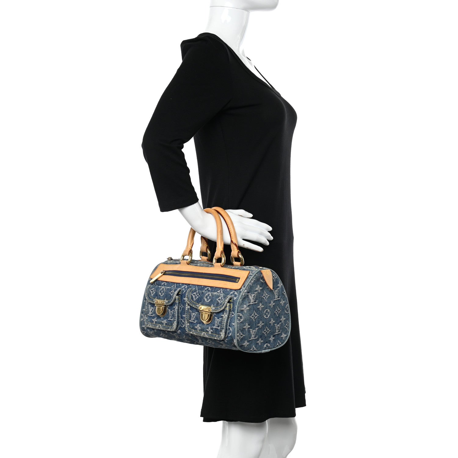 Louis Vuitton Monogram Denim Neo Speedy Blue 2 of 9