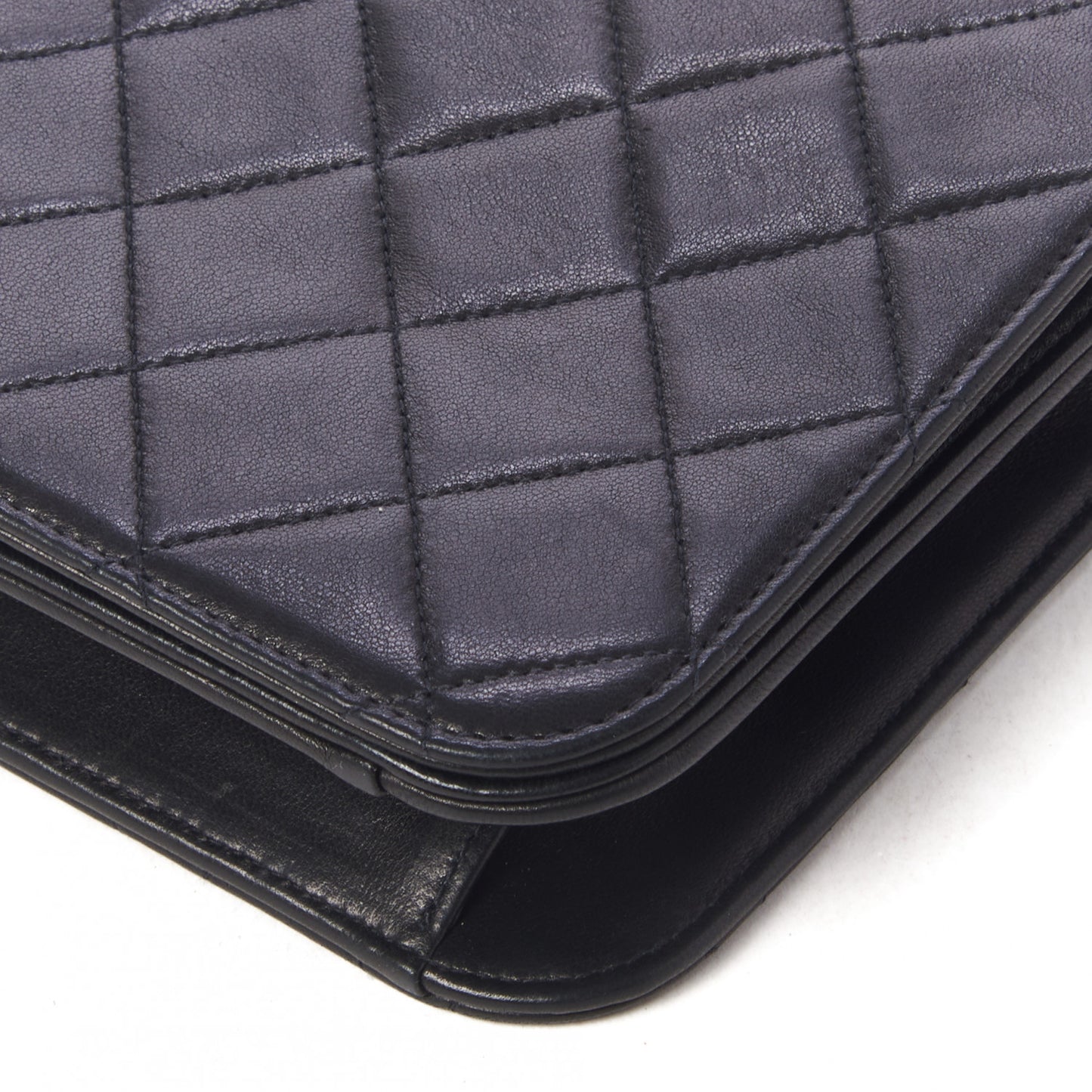 Lambskin Quilted Small Single Flap Black