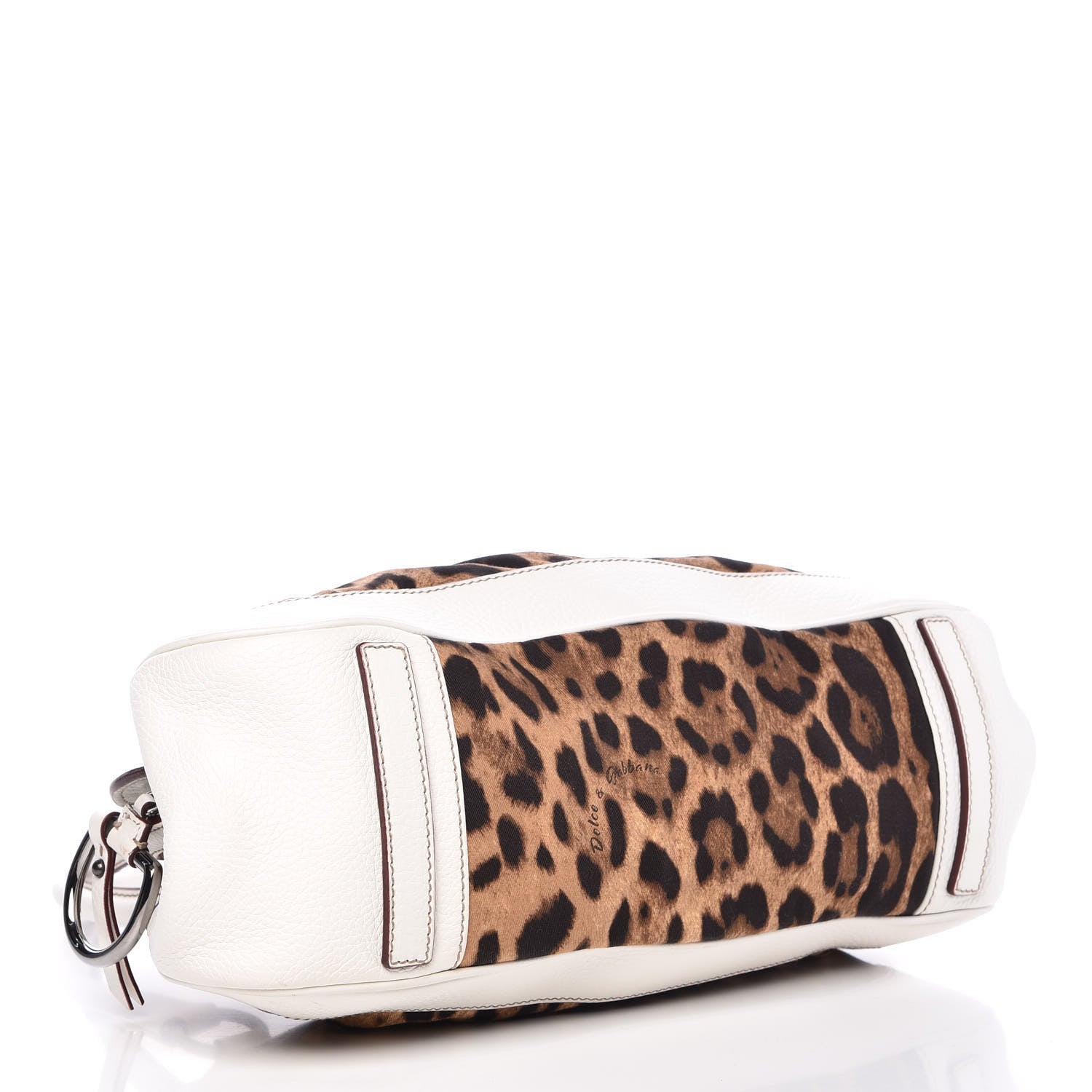 Dolce & Gabbana Calfskin Leopard Print Satchel Beige 4 of 15