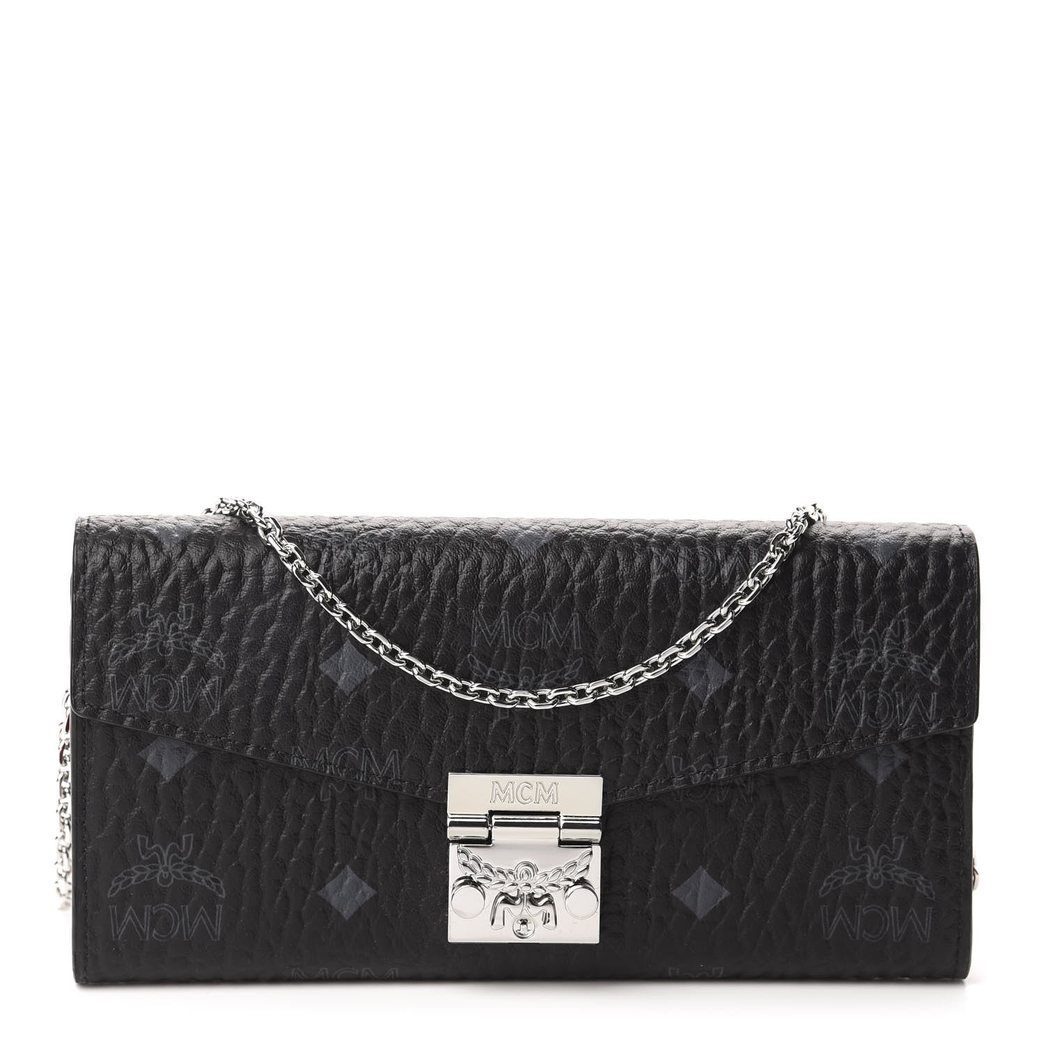 MCM Visetos Large Patricia Wallet On Chain Black Red 1 of 10