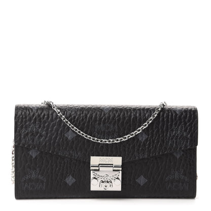 MCM Visetos Large Patricia Wallet On Chain Black Red 1 of 10