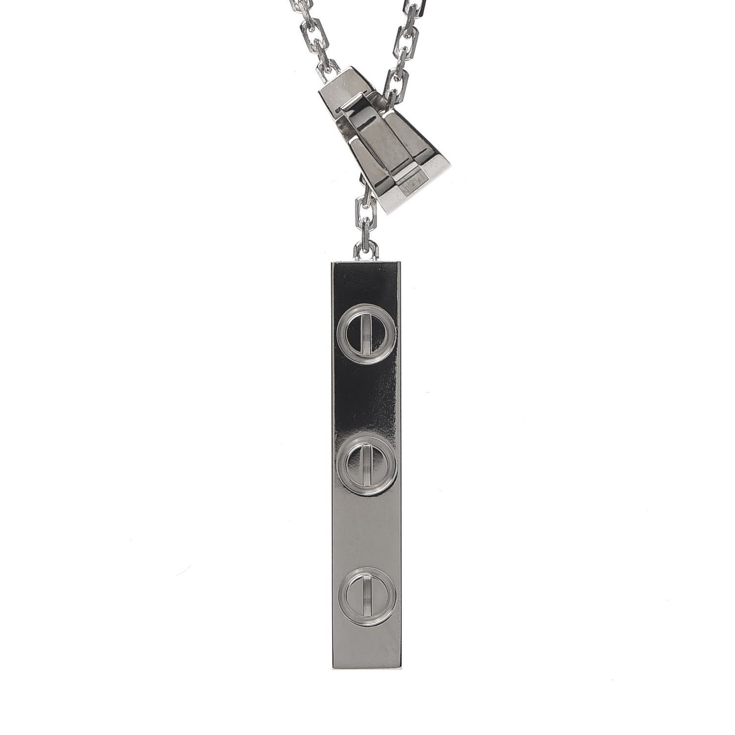 18K White Gold LOVE Lariat Necklace