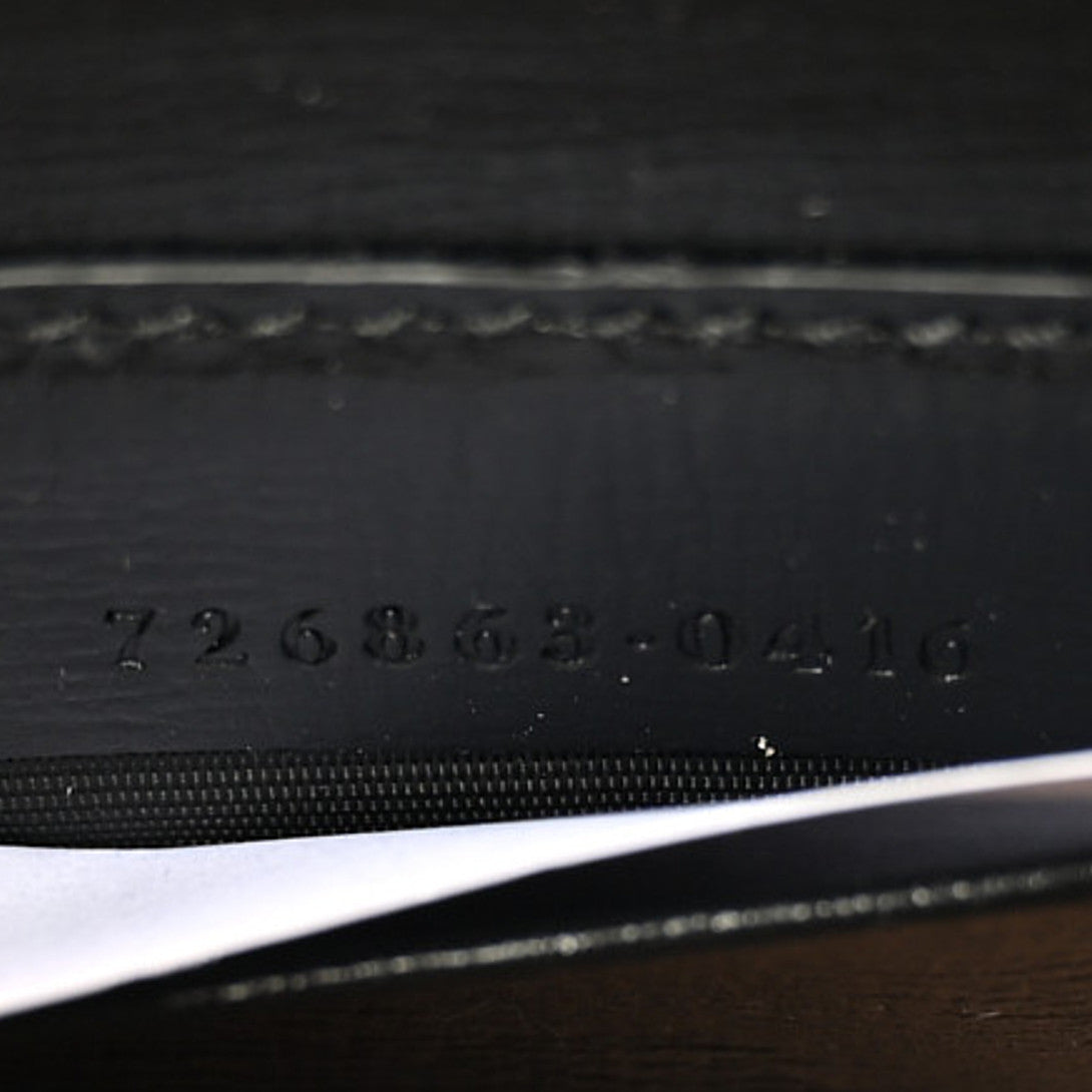 Azalea Calfskin Web Monochrome Horsebit 1955 Wallet On Strap Black