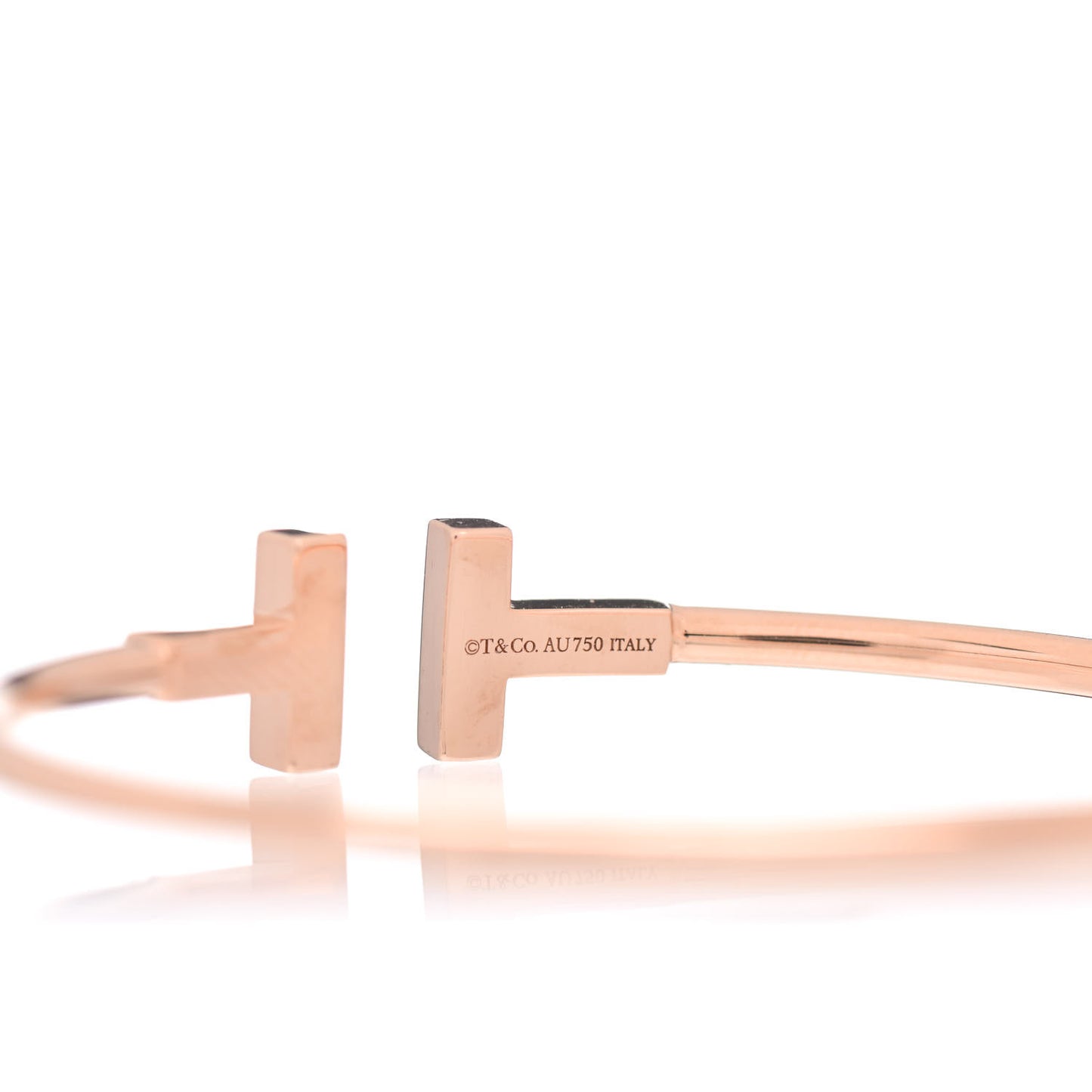 18K Rose Gold Diamond T Wire Bracelet