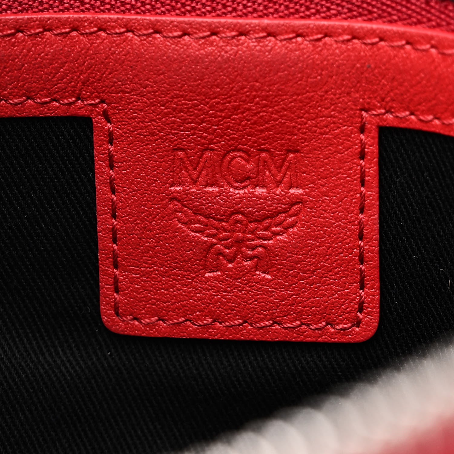 MCM Visetos Crossbody Pouch Black Red 5 of 8