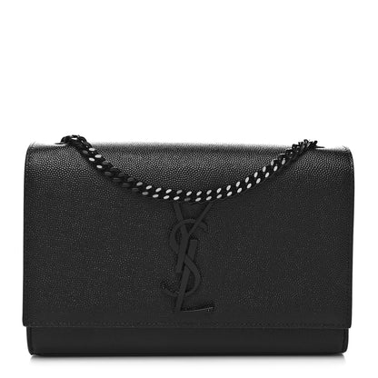 Saint Laurent Grain De Poudre Small Monogram Monochrome Kate Satchel Black 1 of 9