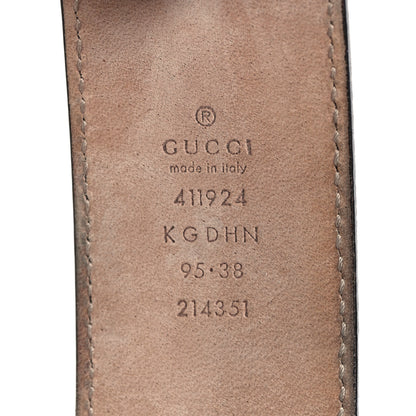 Gucci GG Supreme Monogram Selleria Calfskin Interlocking G 40mm Belt 95 38 Beige Ebony Cocoa 5 of 7
