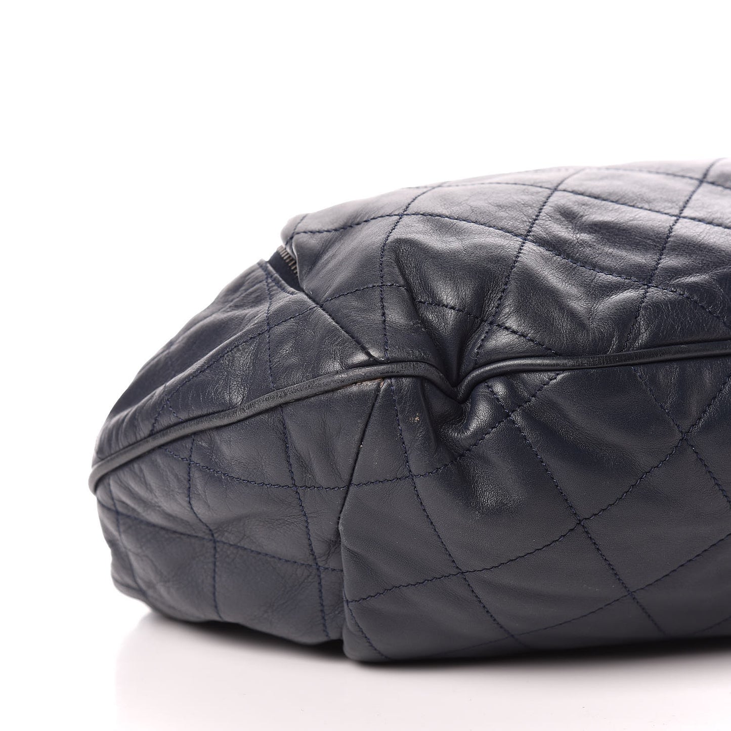 Calfskin Coco Pleats Hobo Dark Blue