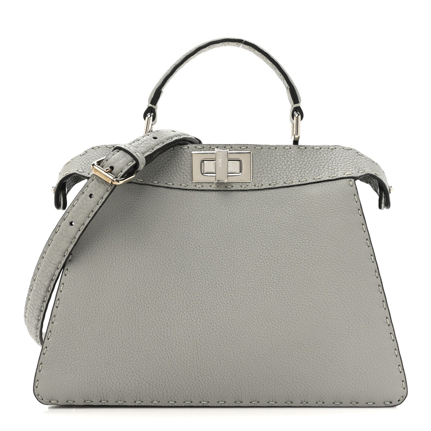 Cuoio Romano Selleria Bi-Color Small Peekaboo I SEE U Satchel Ghiaccio Asfalto