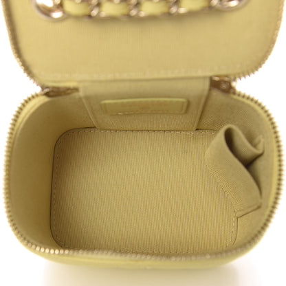 Chanel Caviar Quilted Mini Vanity Case With Chain Yellow 5 of 11