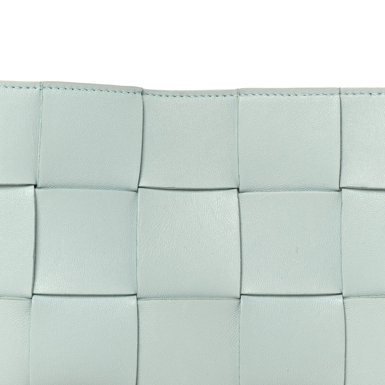 Bottega Veneta Calfskin Maxi Intrecciato Cassette Pouch On Strap Pale Blue 7 of 9