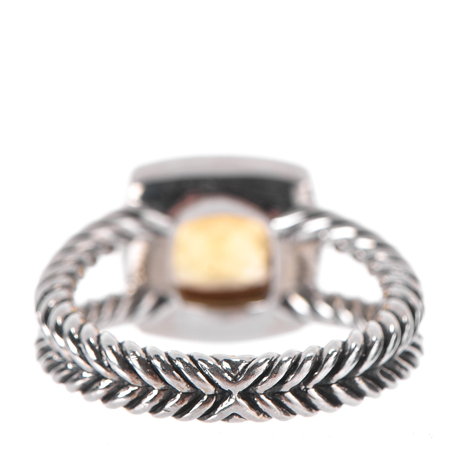 David Yurman Sterling Silver Diamond Citrine 7mm Petite Albion Ring 52 6 3 of 5