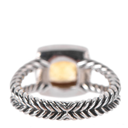 David Yurman Sterling Silver Diamond Citrine 7mm Petite Albion Ring 52 6 3 of 5
